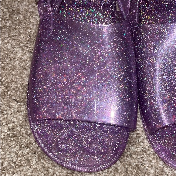 Old Navy Glittery Jelly Purple Kids Sandals - Picture 2 of 5